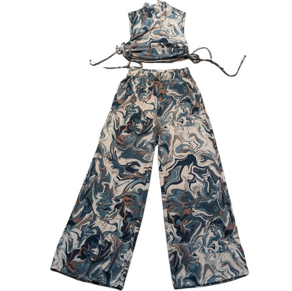 ENTRO Retro Inspired Pant and Crop Top Set ~ NWT - Picture 6 of 11